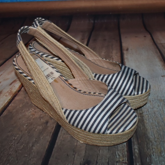 Splendid89 Shoes - Splendid Striped Espadrille Slingback Wedges